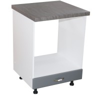 Corp pentru cuptor incorporabil cu sertar Zebra, Alb/MDF gri, cu blat beton, 60 x 85 x 60 cm Corp pentru cuptor incorporabil cu sertar Zebra, Alb/MDF gri, cu blat beton, 60 x 85 x 60 cm